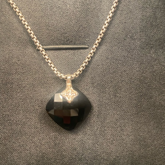 David Yurman Black Onyx & Diamond Necklace - Picture 7 of 9